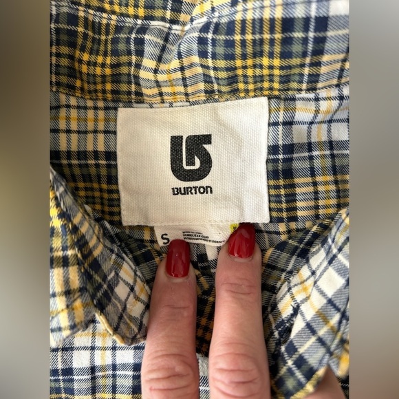 5/$25 Burton Dryride dark blue and yellow cotton blend shirt size small - Picture 7 of 7